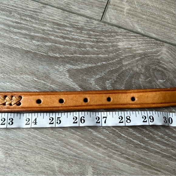 Vintage Mexico Western Style Braided Embossed Leather Belt - Picture 14 of 15